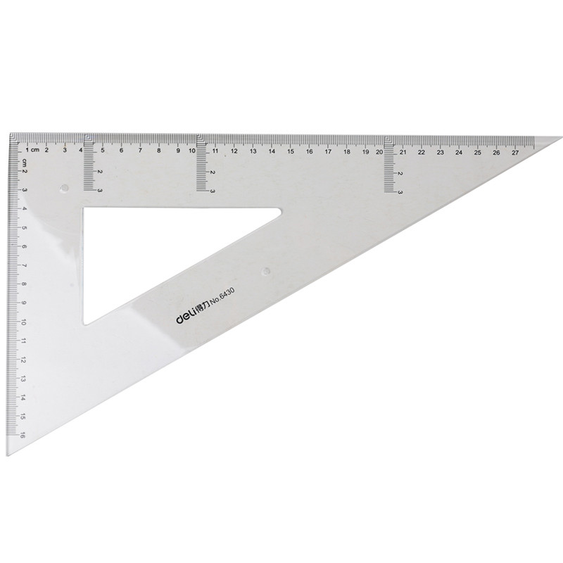 

DELI 6430 high quality plastic ruler student drawing ruler triangle ruler with protractor 30cm school line regla rule paperalia
