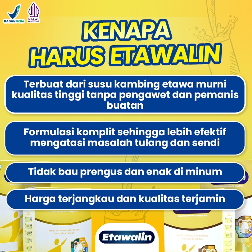 

ETAWALIN 100% Susu Kambing Official Store Asli Ampuh Atasi Nyeri Sendi Etawalin
