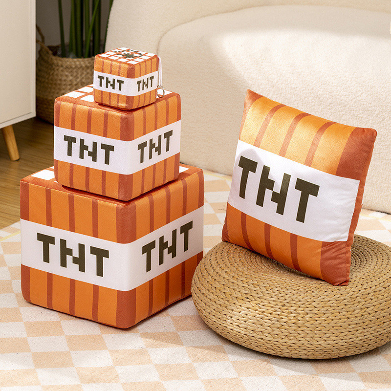 Mineacraftion Tnt Figure Stuffed Plush Doll Model Toy Mineacraftion Cartoon Square Pillow Doll Steve