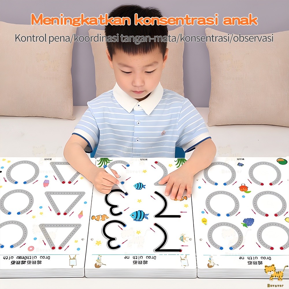 

ID BEVAVAR Magic Workbook belajar menulis Buku Edukasi Anak Belajar Tracing Wipe and Clean Book