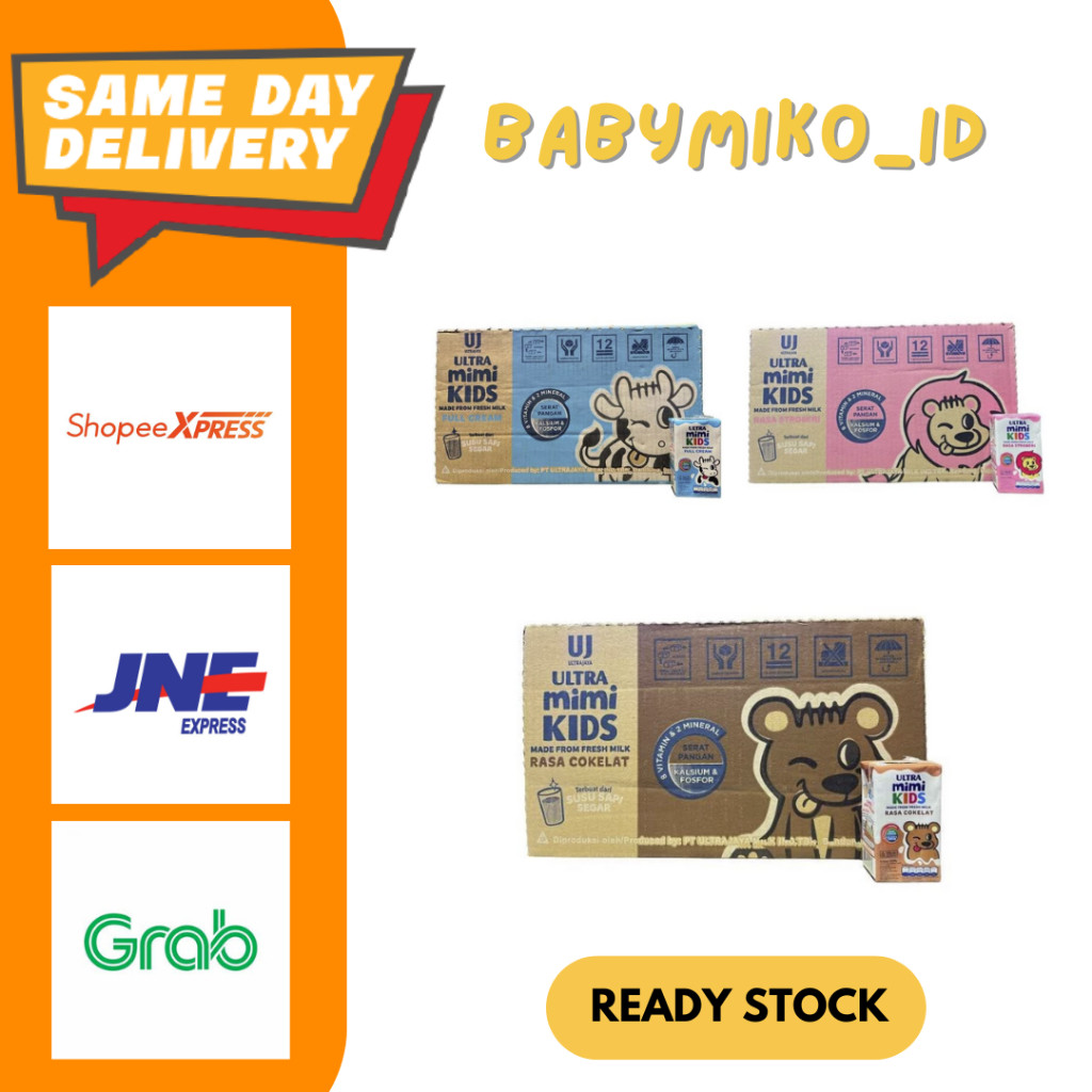 

[Harga Agen] Susu Ultra Mimi Full Cream Ultramimi UHT Kids Full Cream 1 kardus isi 40 pcs @125ml