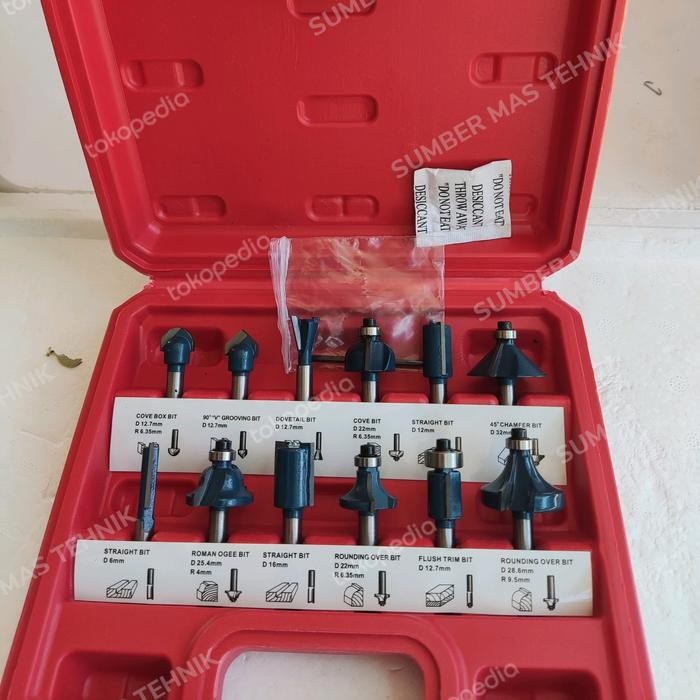 Mata Router Kayu Set Pisau Profil Kayu As 6.35Mm Mata Trimer