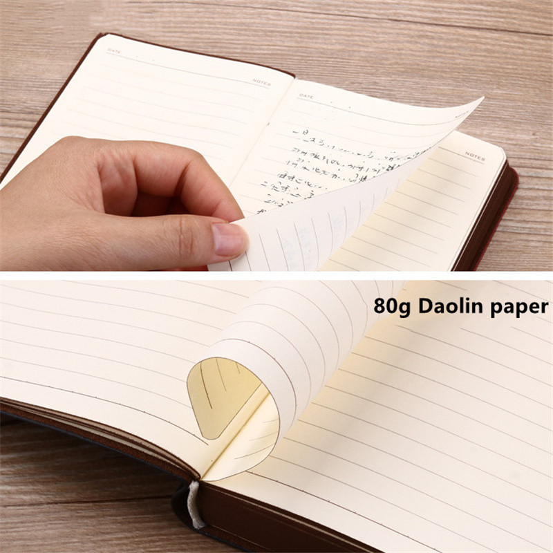 

A6 Retro Style Pocket Type Mini Notebook Stamping Process Artificial Pu Leather Writing Book
