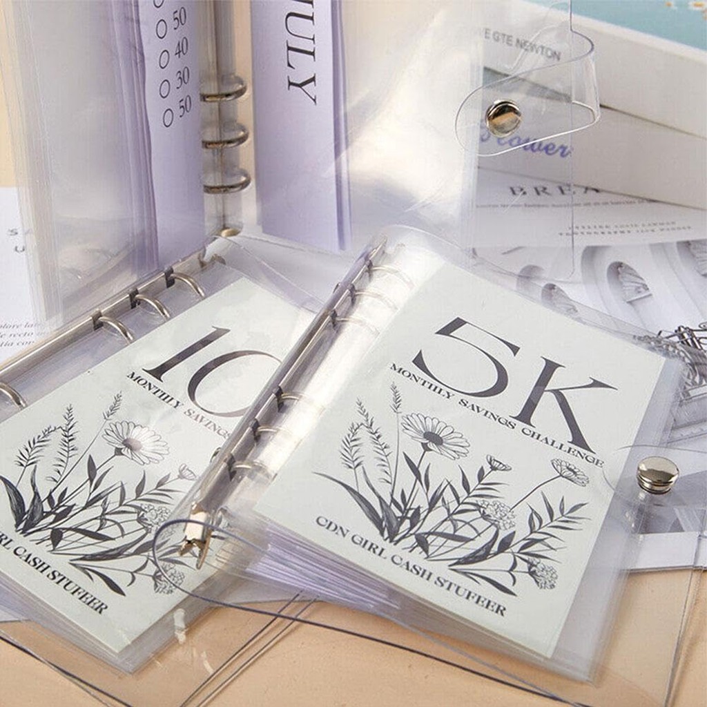 

Vertical Savings Challenge Money Clip Loose-Leaf Savings Clip Savings Challenge 2.5K/5K/10K Binder