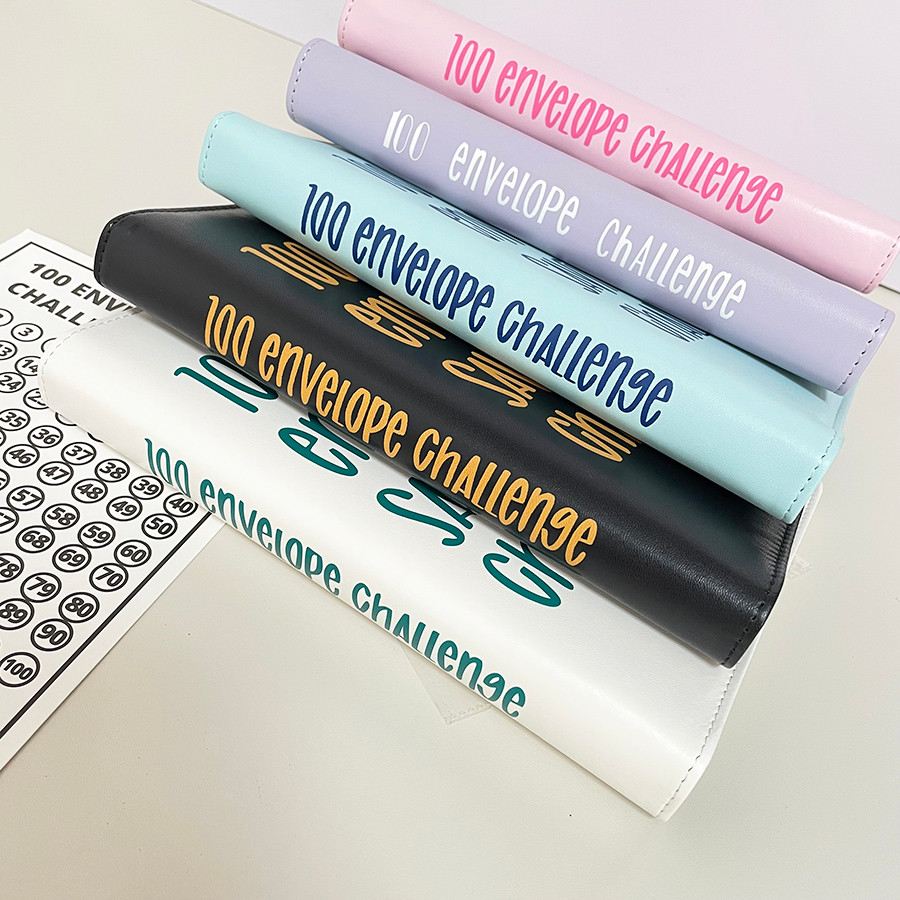 

Sharkbang A5 Pu 100 Envelope Saving Challenge Book,Binder Collect Book Set,25 Sheets 100 Pockets