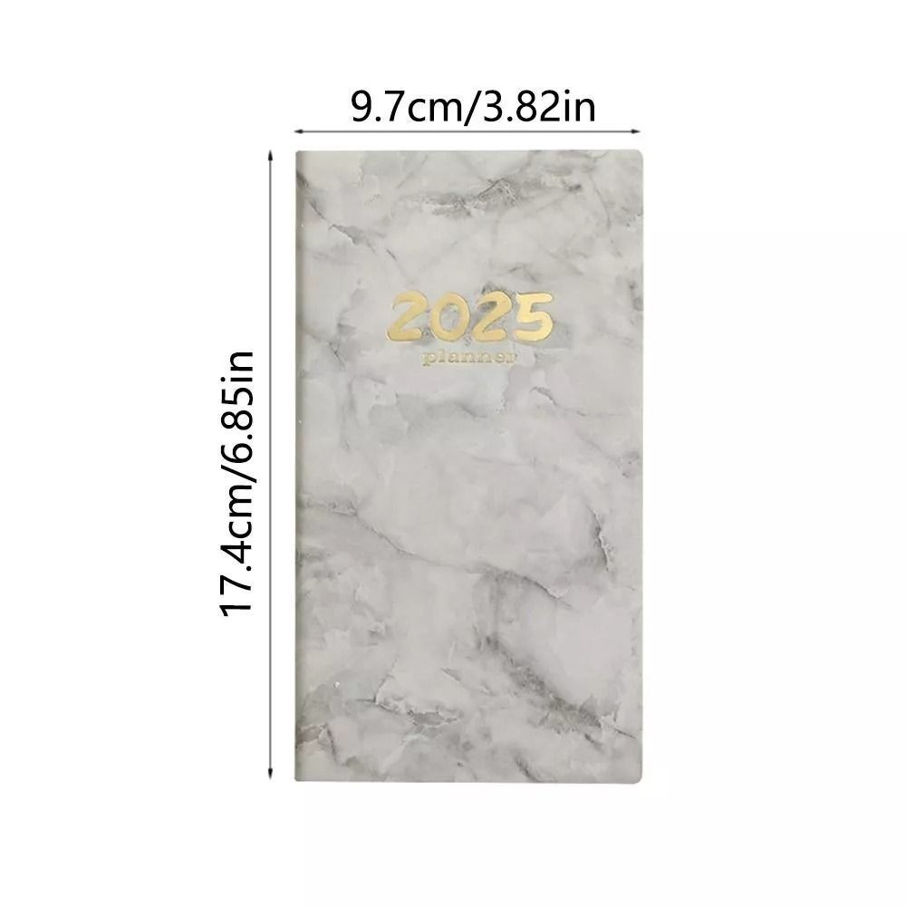 

Mini A6 2025 Agenda Book With Calendar Marbled Cover Diary Weekly Planner Pocket Notebooks School