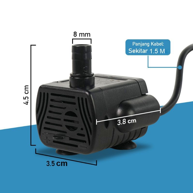 Bararoomkey_ Leewince Pompa Air Aquarium Mini Usb Brushless Submersible Aquarium 9V 1-3 Watt - 1020