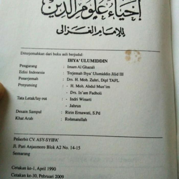 Kitab Ihya Ulumuddin Terjemah Karya Imam Ghazali Jilid 1-9 Gratisongkir