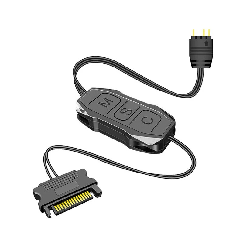 NEW ARGB Controller 5V 3pin To SATA Power Supply Mini RGB Controller 3PIN Hub For Computer Cpu Case 