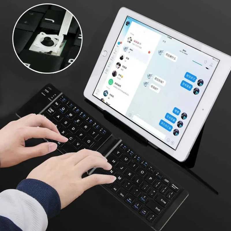 

Keyboard Lipat Bluetooth Mini Tombol Multifungsi Folding Keyboard Bluetooth Mini Multifunction Button Warna Hitam