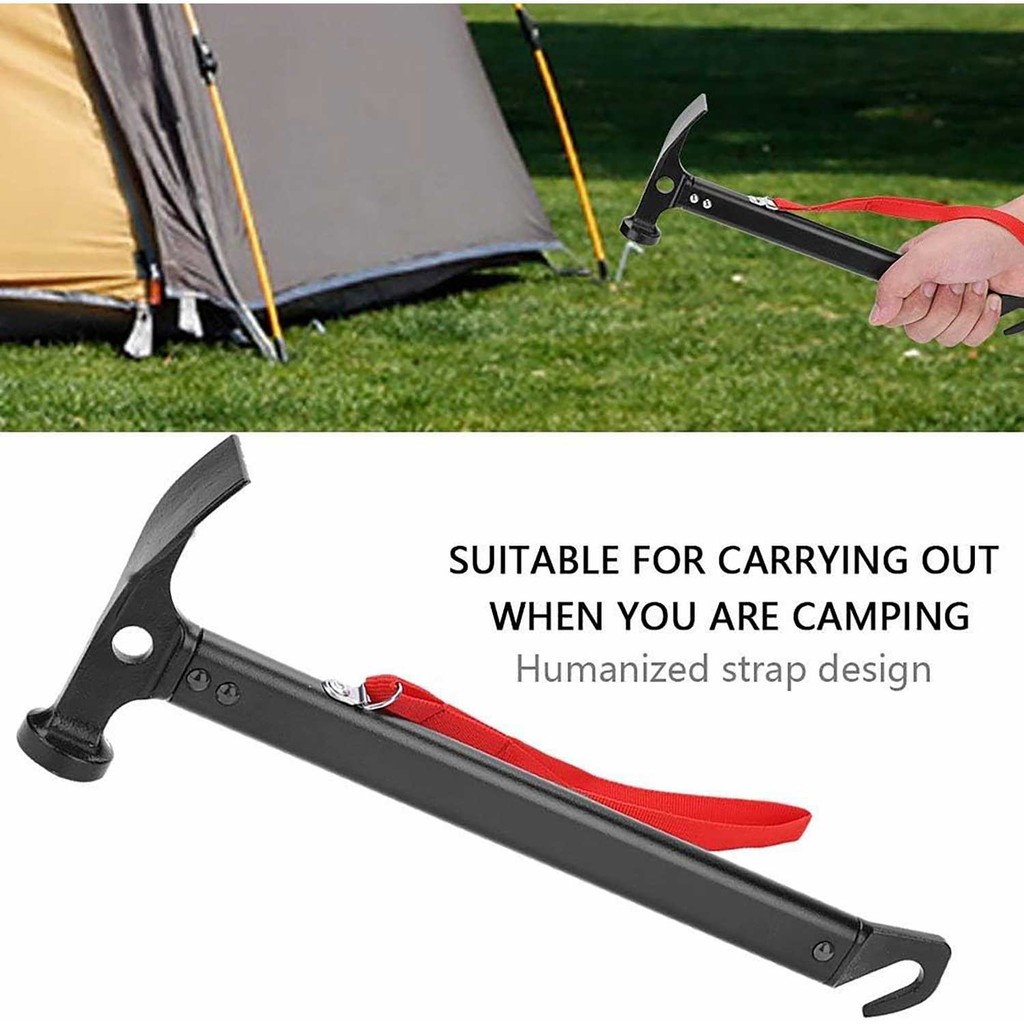 Palu Pasak Tenda Multifungsi Palu Portabel untuk Berkemah Luar Ruangan Multifunction Tent Peg Hammer