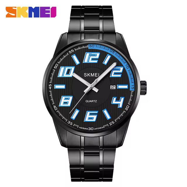 Jam Tangan Analog Pria Elegan Elegant Men's Analog Watch Warna Hitam Biru