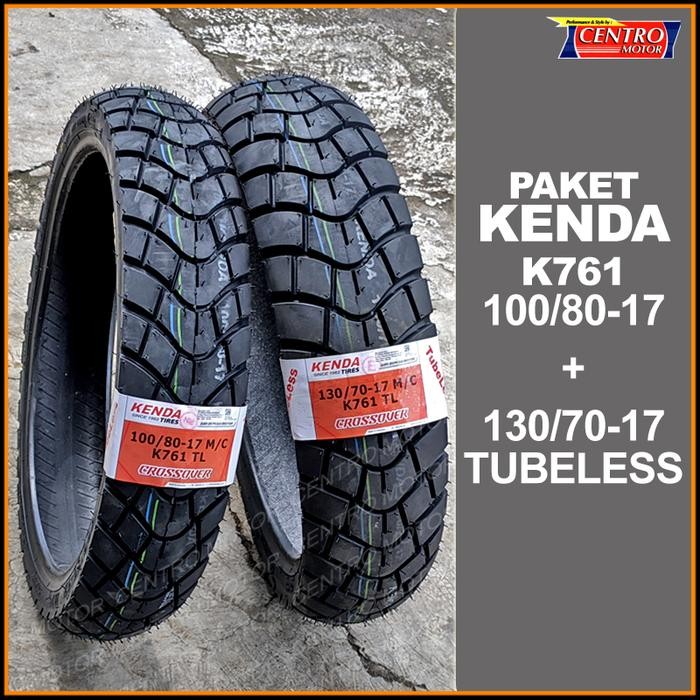 PREMIUM KENDA K761 PAKET 100/80-17+130/70-17 BAN DUAL PURPOSE BAN SUPER MOTO