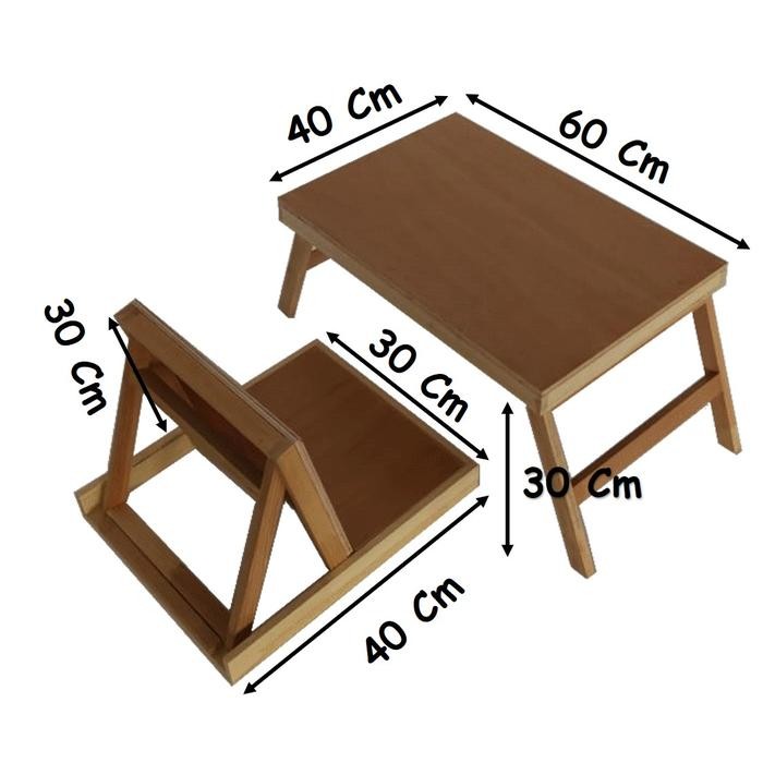PREMIUM Meja Lesehan Lipat + Kursi Lesehan Lipat Set