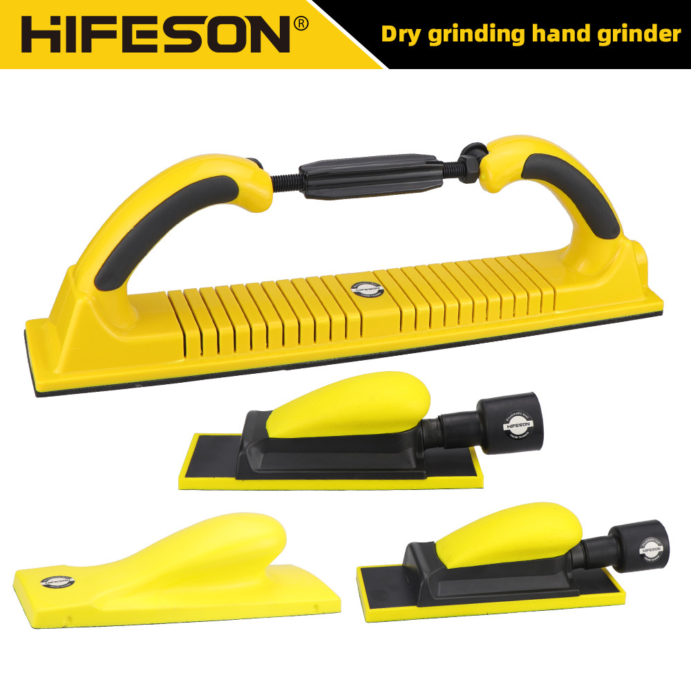 HIFESON Alat Amplas Manual Sander Genggam Mesin Penggiling Pemoles Tangan Ekstraksi Debu Blok Pengam