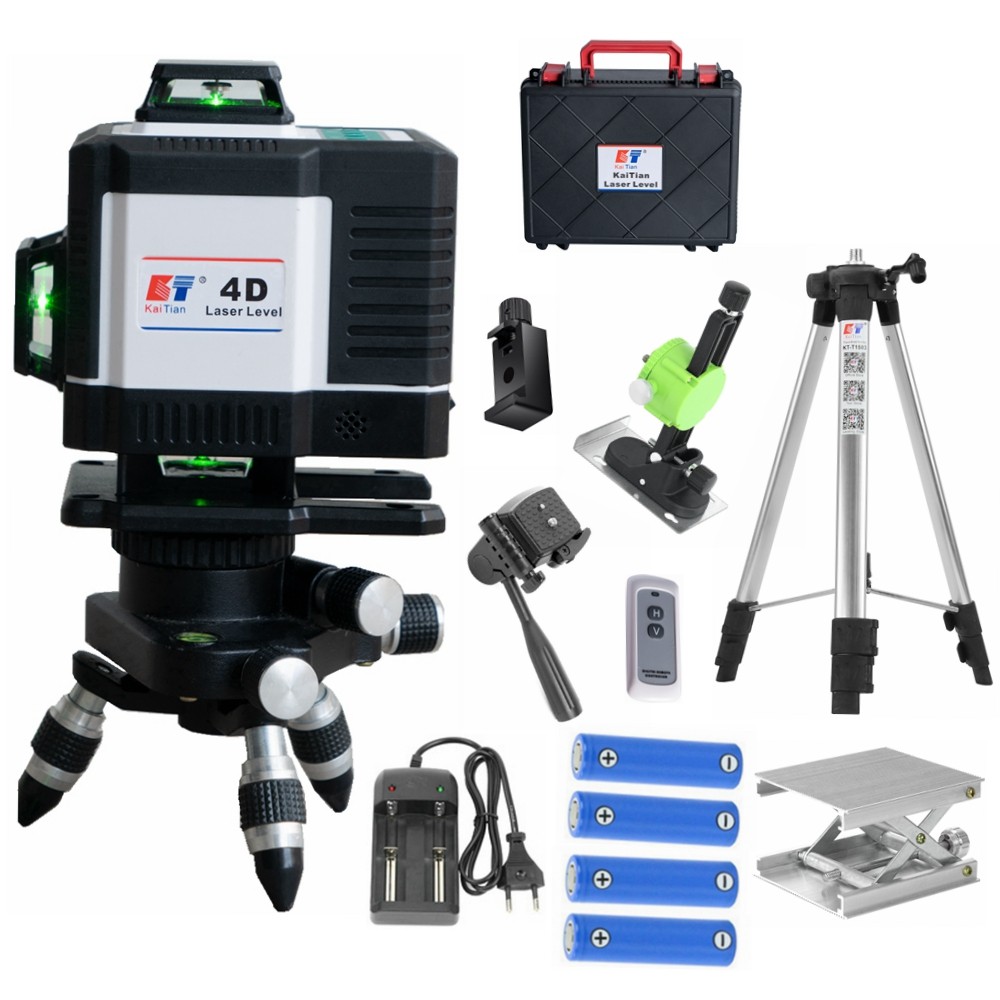 Kaitian Hijau 4D Laser Level 360 Elektronik Otomatis Self-Leveling Cross 16 Line Profesional 360 Niv