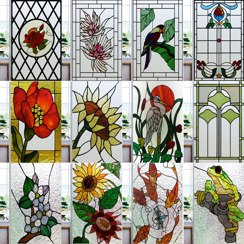 Kaca Film Kaca Patri Buram Film, Film Privasi Melekat Statis Eropa, Stiker Pintu, Dekorasi Rumah Kan