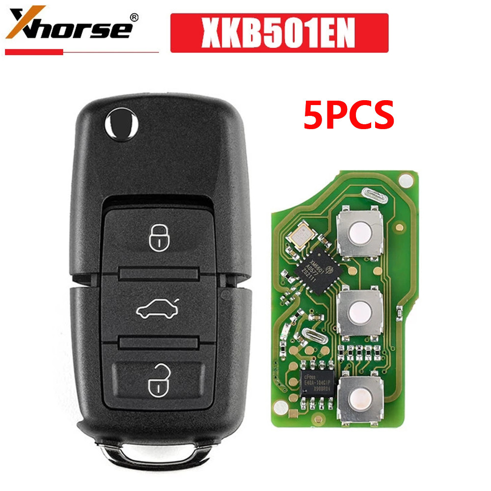 5 Buah/Lot Xhorse XKB501EN VVDI2 untuk VW B5 Kunci Mobil Remote Kawat Universal 3 Tombol X001-01 unt
