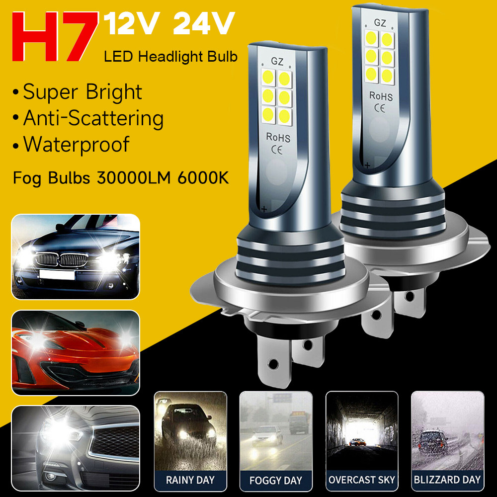 Bohlam LED 12V 24V H7 Bohlam Lampu Depan LED Super Terang Bohlam Lampu Depan Mobil Bohlam Kabut Taha