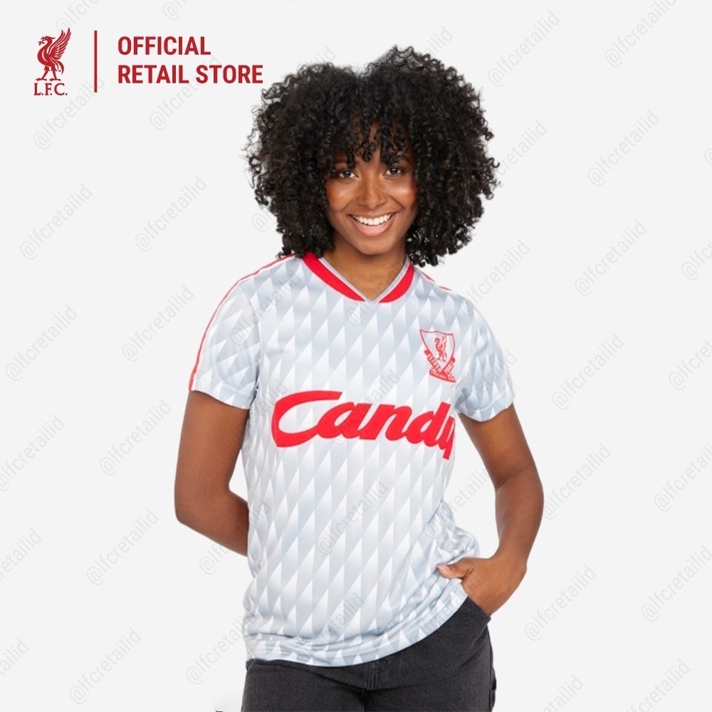 Liverpool FC Womens Retro Candy Away Shirt - Official LFC Wanita