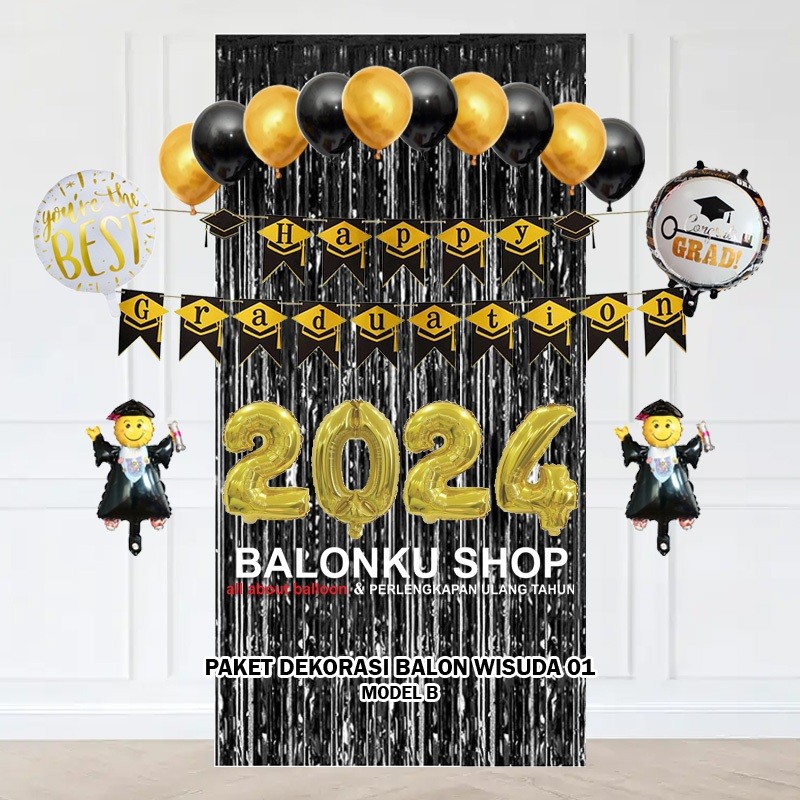 Paket Dekorasi Balon Wisuda / Paket Dekor Balon Graduation 01