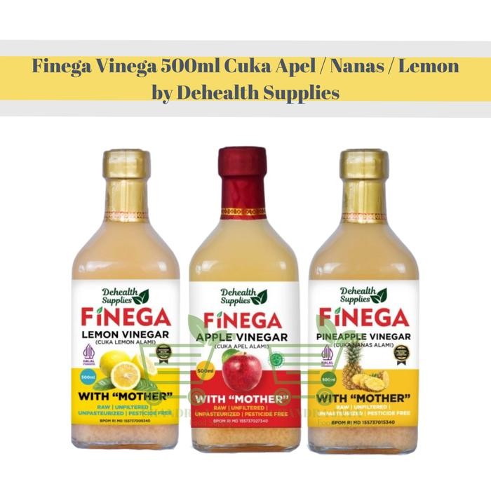 

Finega Vinega 500ml Cuka Apel / Nanas / Lemon by Dehealth Supplies