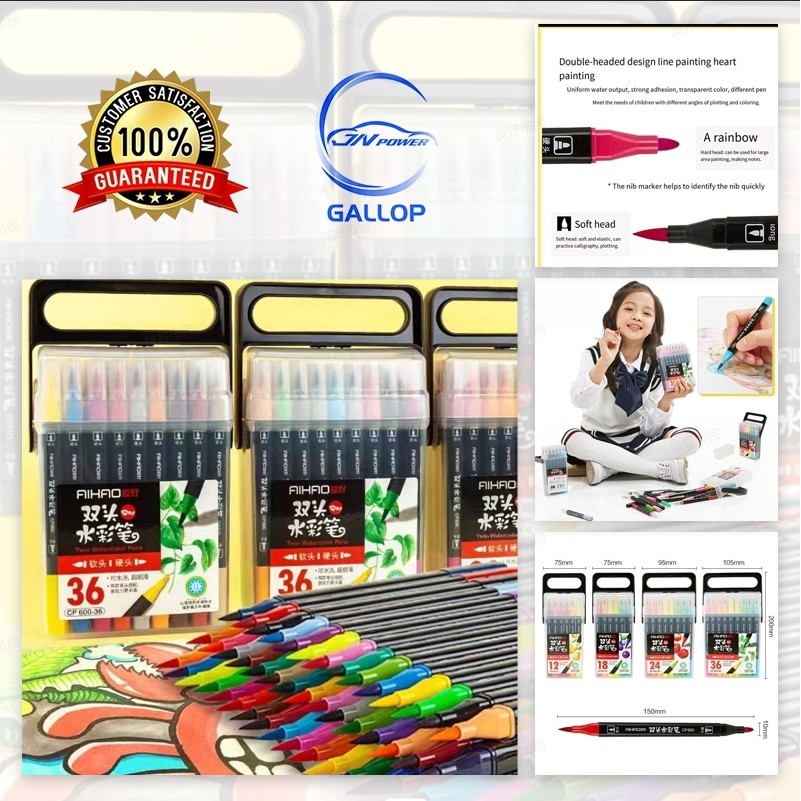 

36 Pensil Warna Double Head, Spidol, Cat Air, Lukisan Warna, Seni, Mudah Dicuci |RIFHRY41|