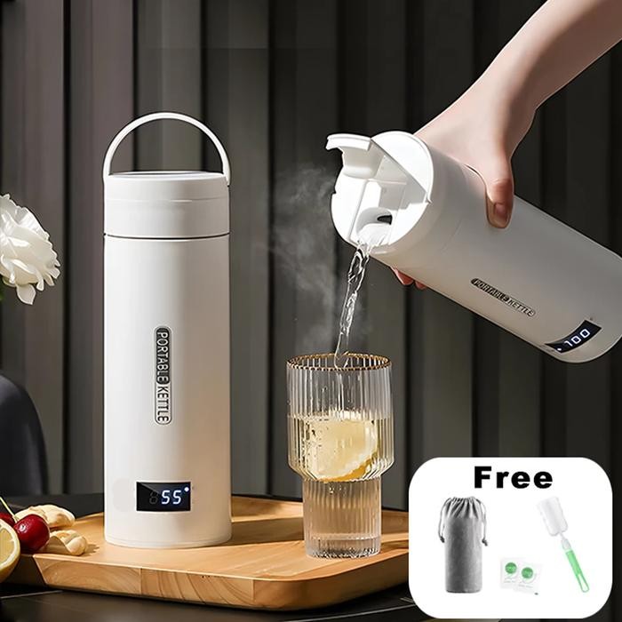 Pemanas Air Listrik Mobil Electric Thermos Kettle Portable 500 Ml Portable Dengan Pemanas