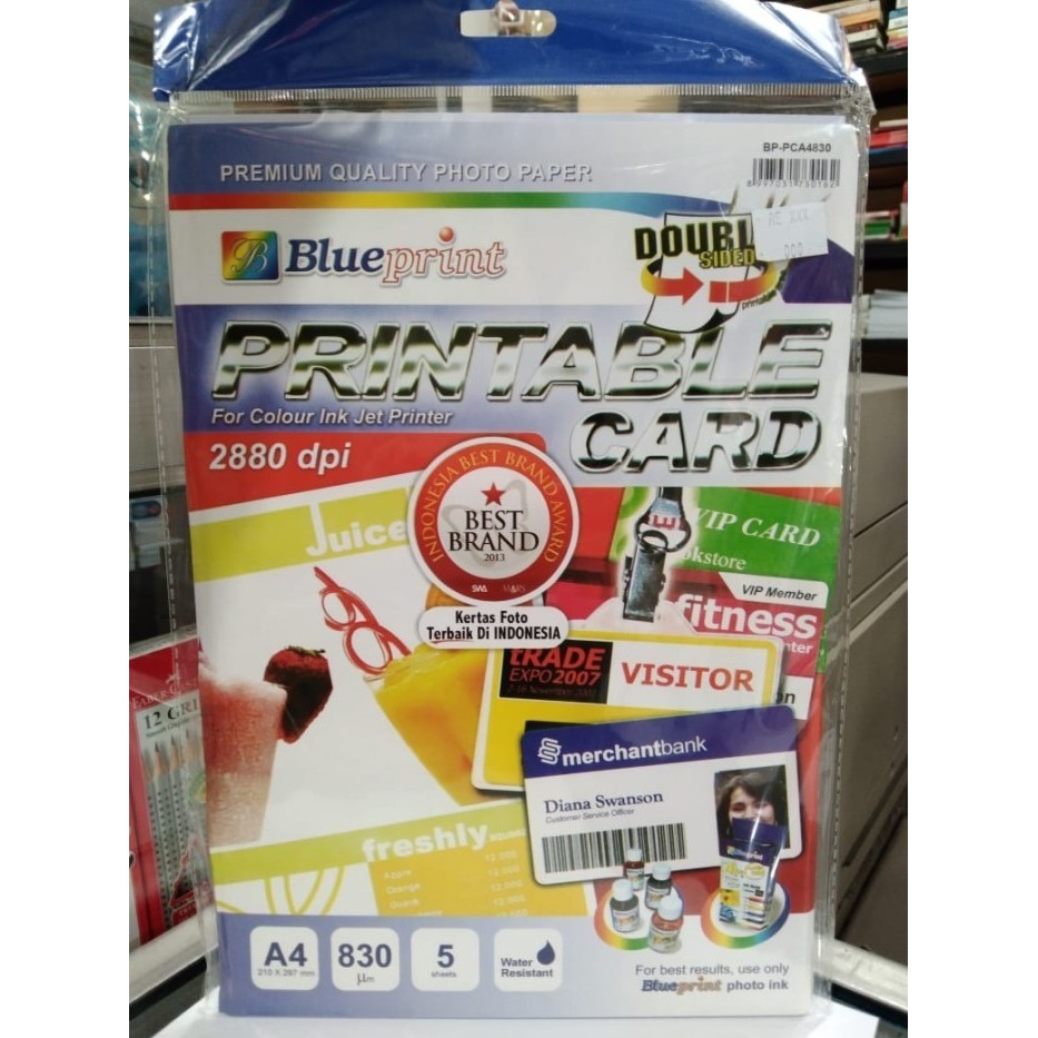 

Printable Card / Id Card Blueprint A4 Kertas Pvc Terbatas