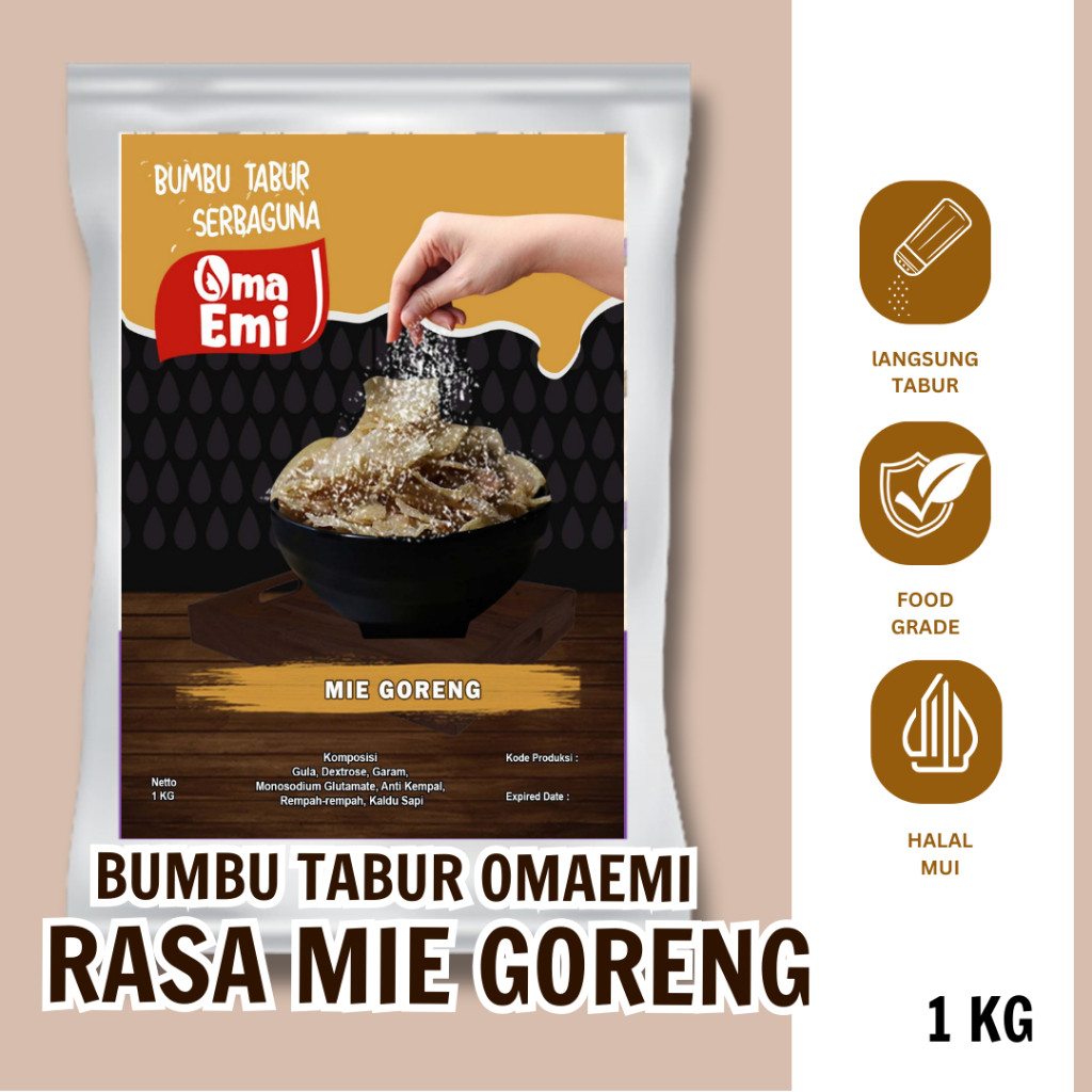 

RATU BUMBU TABUR RASA MIE GORENG 1 KG HALAL FOOD GRADE