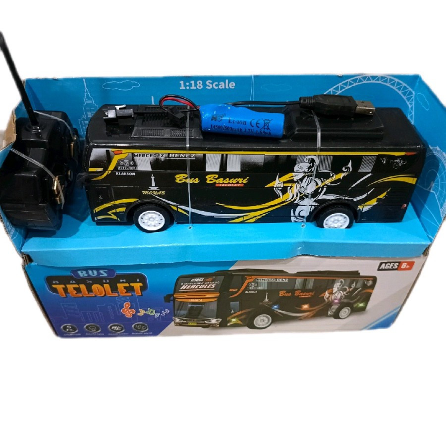 mainan rc bus basuri teet / remot kontrol bus teet basuri baterai Casan