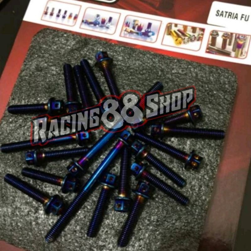[ 1SET ] Baut Probolt Bak Mesin [ FULL SET Kanan & Kiri [ 21Pcs ] Satria Fu Barong Pnp