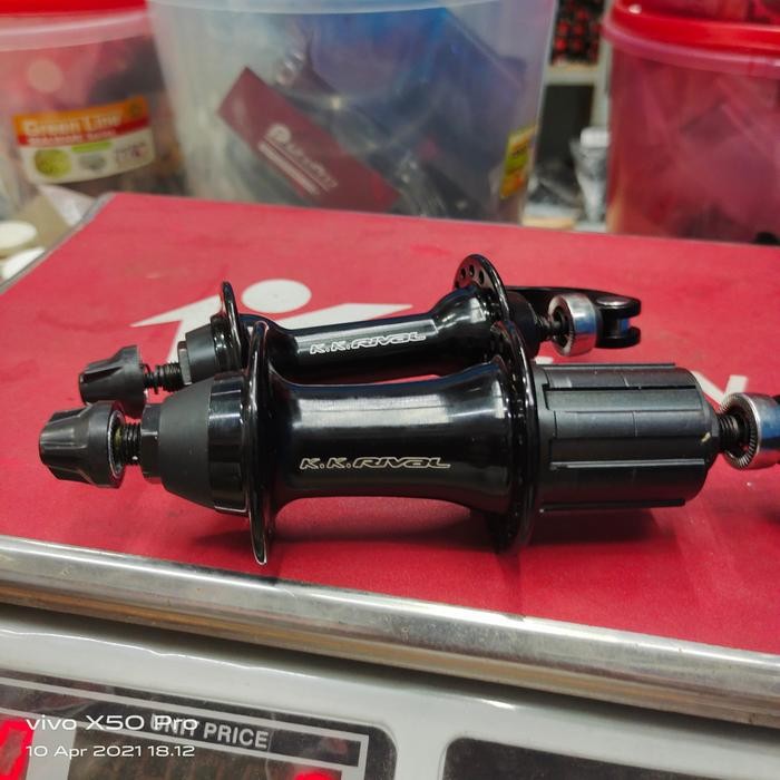 TOP PRODUK HUB ROADBIKE HOLE 32/36 QR TAIWAN KK RIVAL HITAM ALLOY