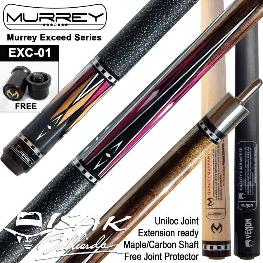 Murrey Exceed EXC-01 Cue Uniloc Maple Extension Bumper Stick Billiard
