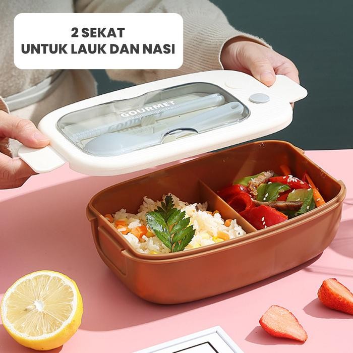 

Lunch box Kotak Bekal Bento Box Kotak Bekal Tempat Bekal Kotak Makan Free Sendok BPA Free