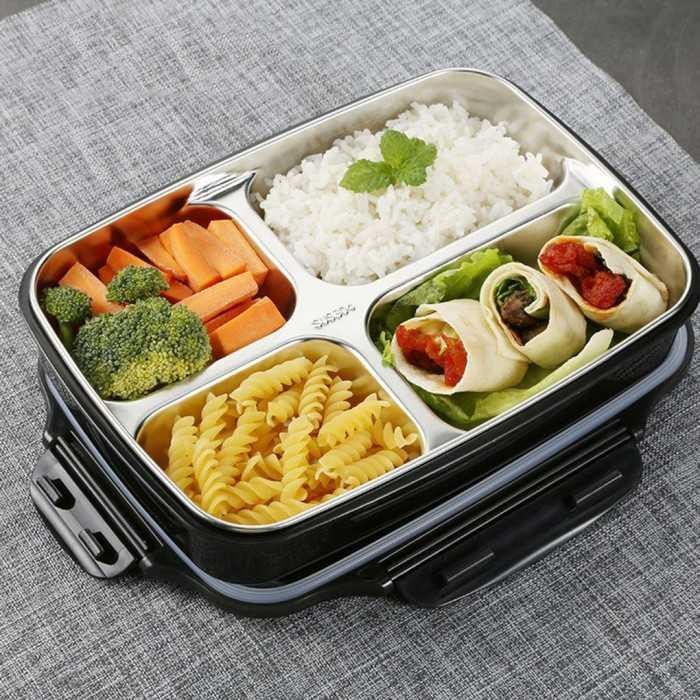 

Kotak Makan Lunch Box Bekal Makanan Stainless Steel Sealed