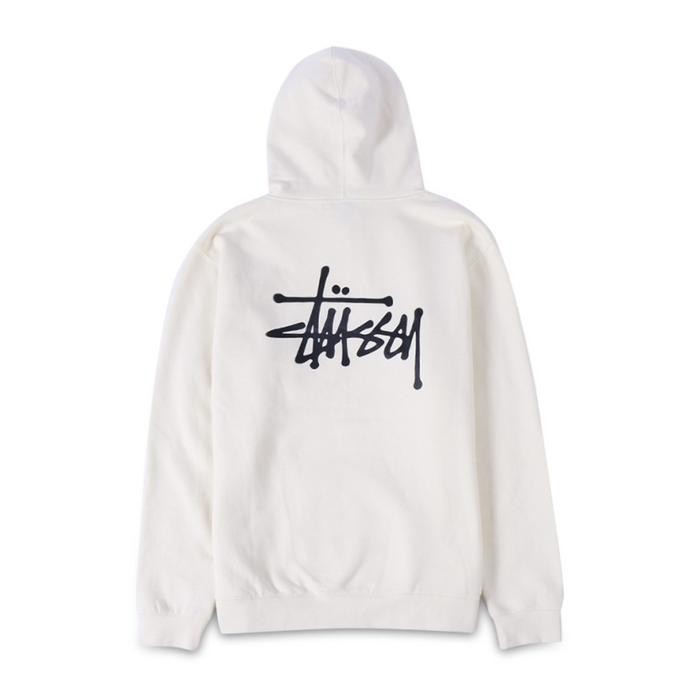 Stussy Basic Stock Logo White Hoodie - Ori Fulltag