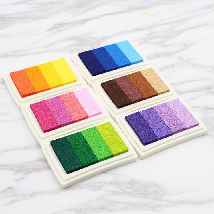 

6PCS/SET DIY 4in1 color Gradation Inkpad Gradasi, Bantalan Stempel Tinta warna warni Gradasi