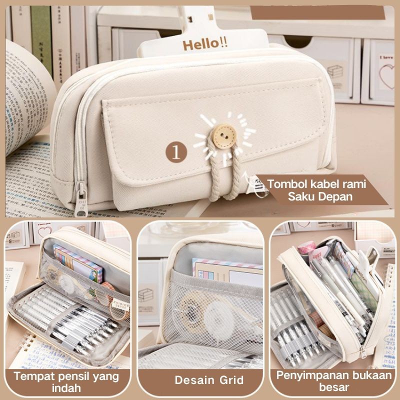 

Tempat Pensil Estetika Kotak Alat Tulis Tas Pensil Kanvas Berkapasitas Besar Tempat Pensil Tas Alat