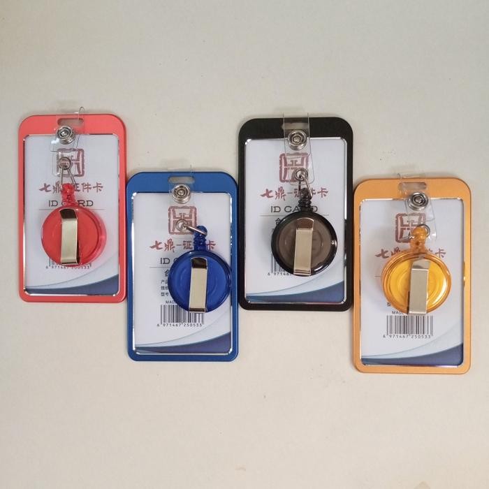 

ID CARD HOLDER ALUMUNIUM DENGAN YOYO TARIK