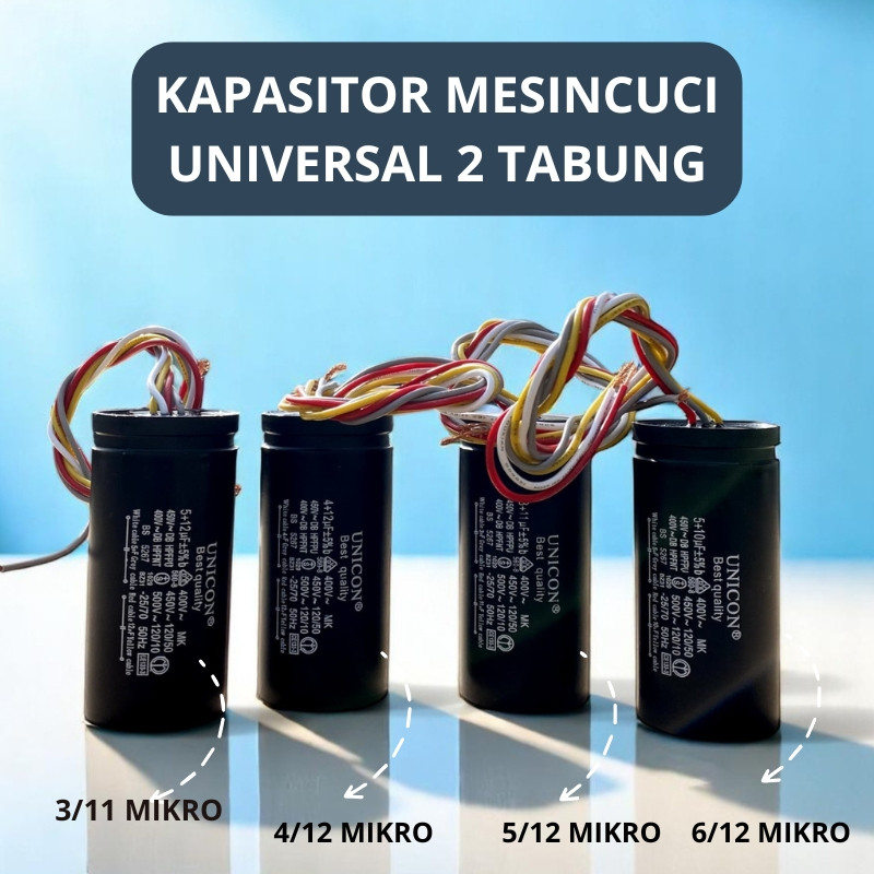 just1 [Berkah.unik] Kapasitor Mesin Cuci 2 Tabung - Kapasitor Mesin Cuci Universal 2 Tabung -