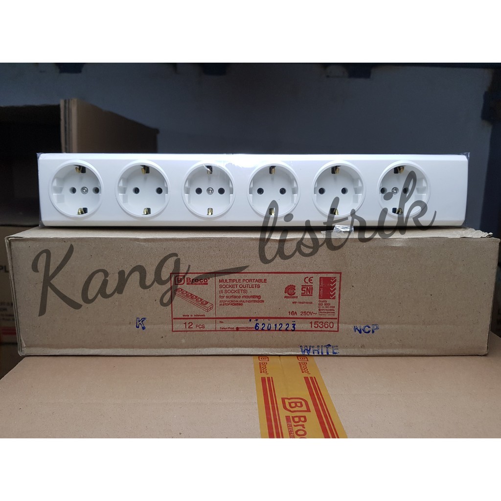 BROCO 15360 Stop Kontak 6 Lubang BROCO 15360 / Terminal Broco 6LUBANG 15360
