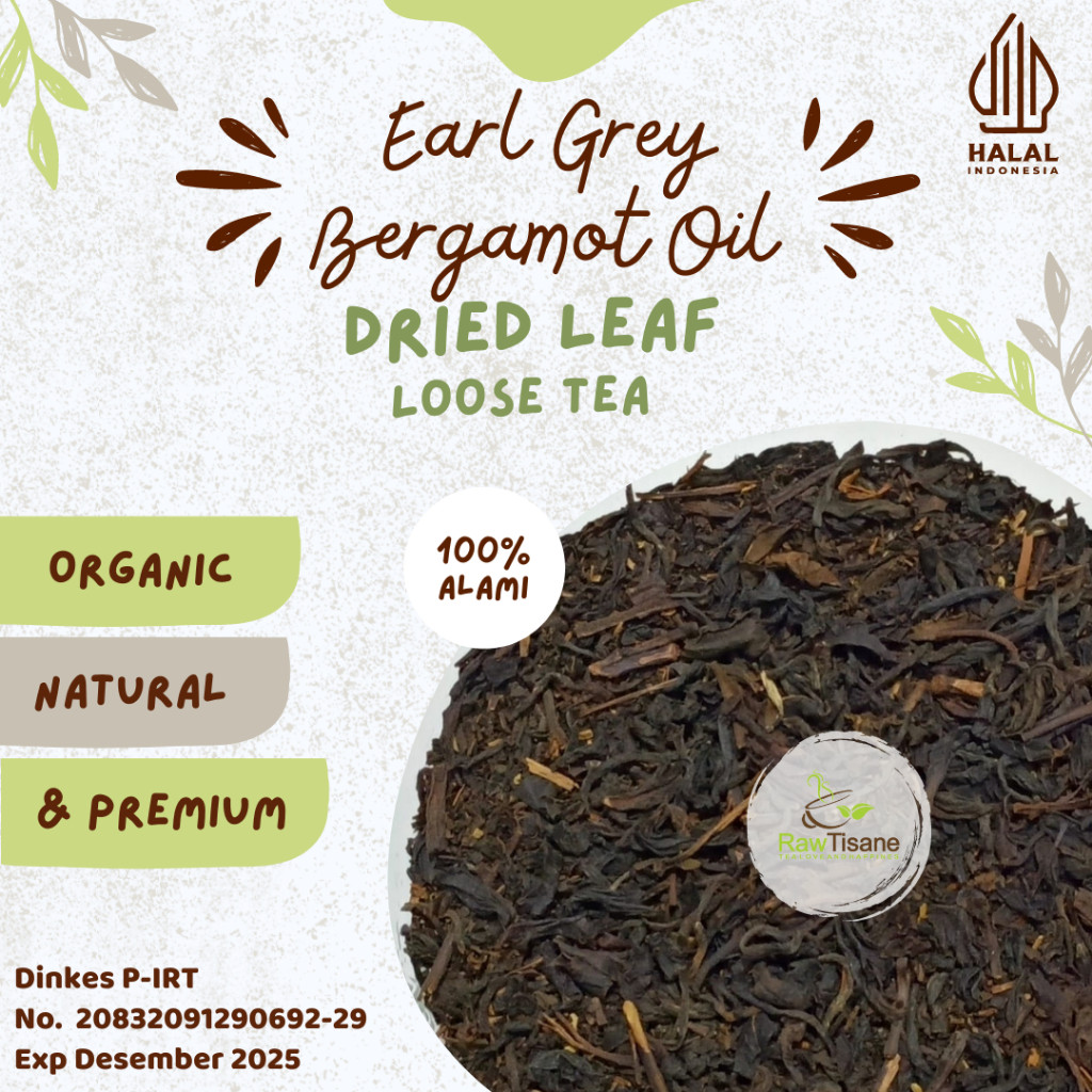 

RAW TISANE Earl Grey Tea / Black Tea & Bergamot Oil / Teh Hitam & Minyak Bergamot Isi 100 Gram