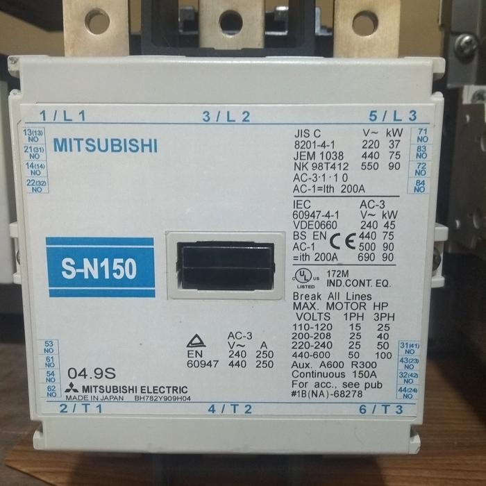 KONTAKTOR MITSUBISHI SN150 3PHASE 220VAC 200A