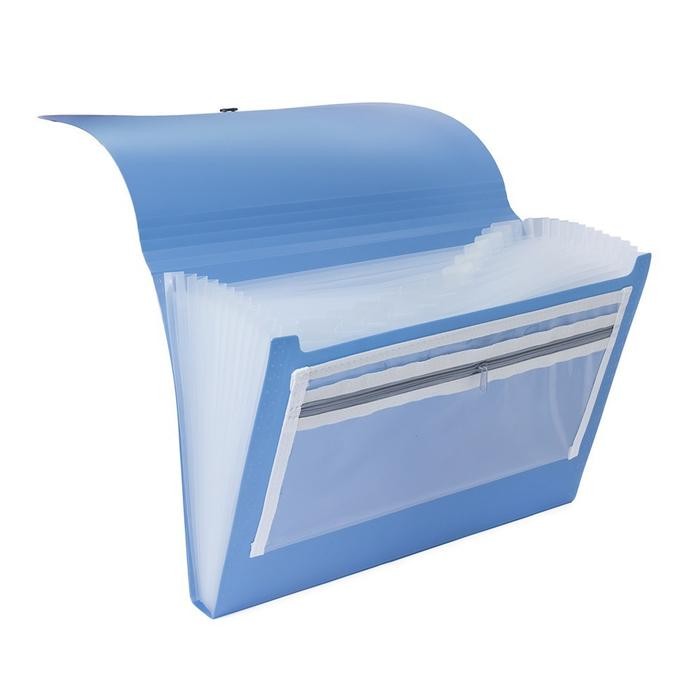 

Bantex Expanding File With Zipper Pocket Folio Cobalt Blue 3602 11