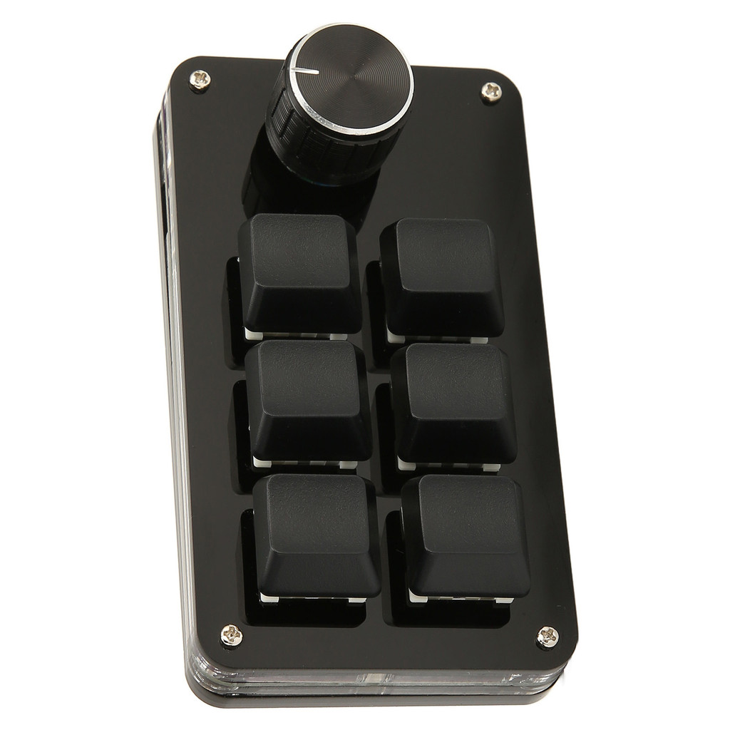 Programming Macro Keyboard 6 Keys 1 Knob USB Wired OSU Gaming Keyboard Mini Keypad for Office PC Lap