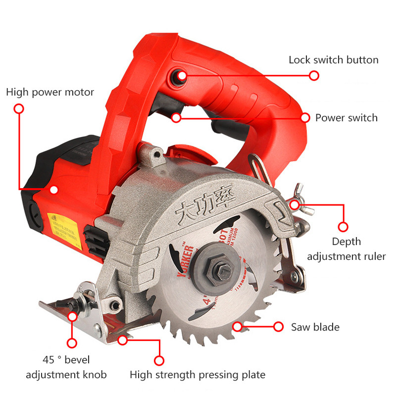 2050W Electric Circular Saw Multifunctional Cutting Machine Handheld Circular Saws Tiles Wood Metal 