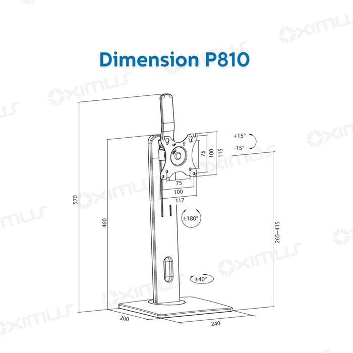 

Bracket Desk Stand Meja 1 Monitor Computer Naik Turun 17 - 32 Inch Oximus P810