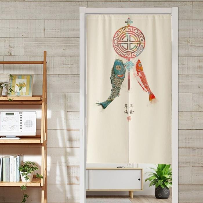 Tirai Pembatas Pintu 85x150cm Tirai Pintu Jepang Tirai Jepang Pintu Kain Gorden Pembatas Ruangan