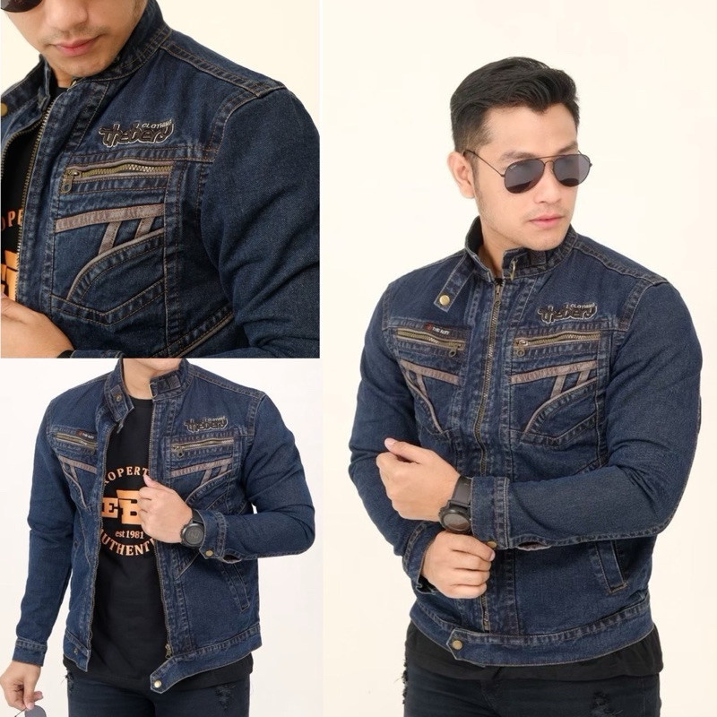 Vall SIXTEEN - Jaket Jeans Kerah Pria Premium Slimfit Saku Dalam The Berry Premium / Jaket Jeans